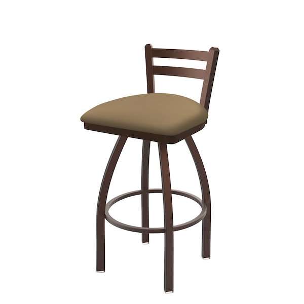 25" Low Back Swivel Counter Stool, Bronze Finish, Canter Sand Seat